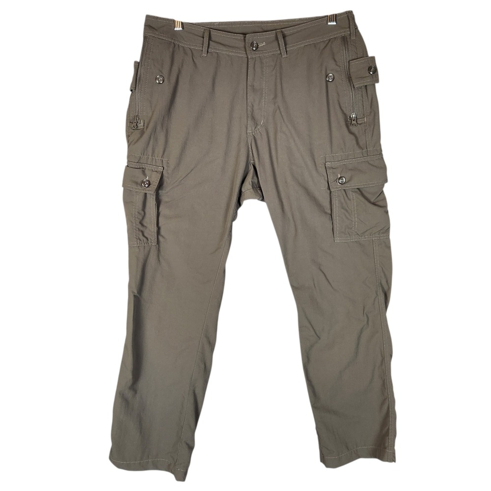 Clothing Arts Pick-Pocket Proof Cargo Pants Men's 34 Khaki Travel Hiking Outdoor